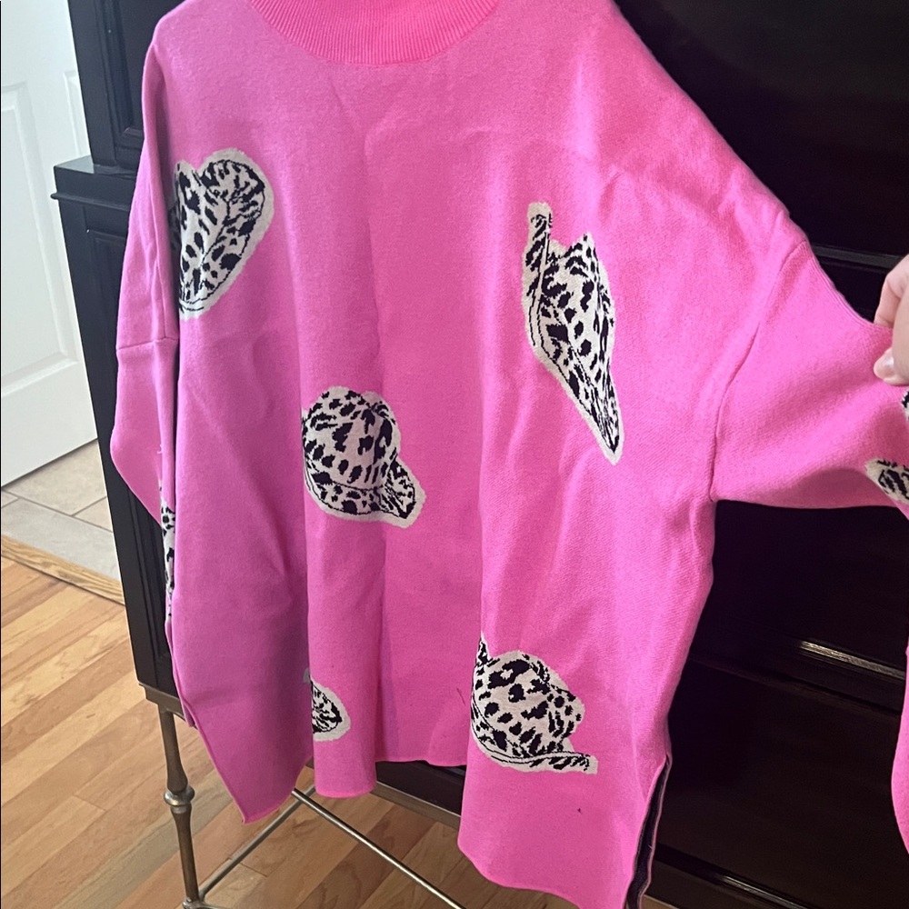 Entro Pink Print Sweater - Picture 3 of 9
